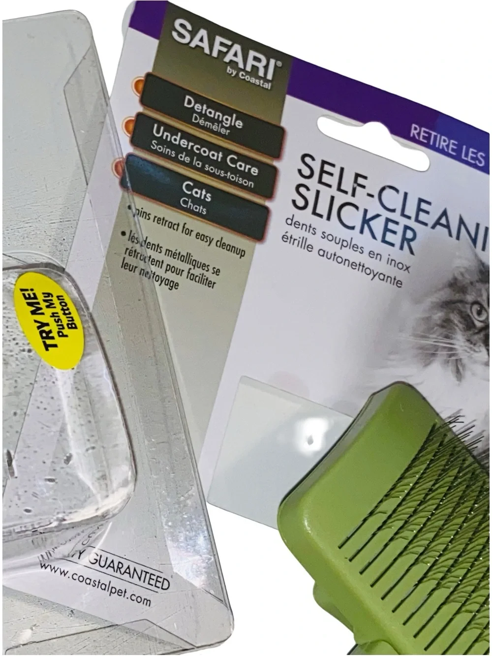 SAFARI Self Cleaning Slicker Brush for Cats - Grooming, Cat Care